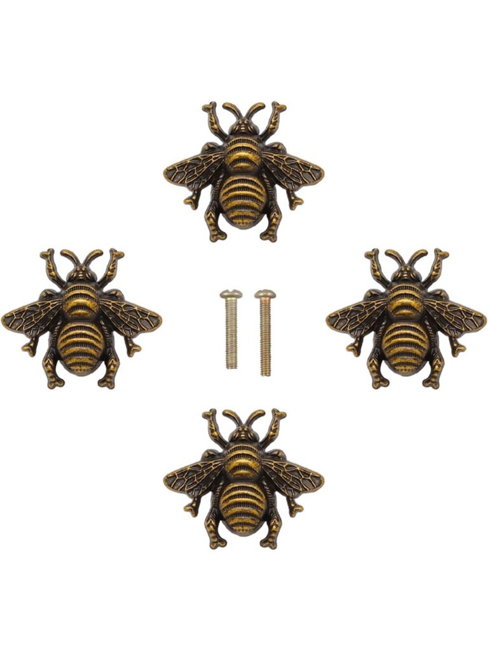 4pcs Bumble Bee Drawer Pulls - Insect Cabinet Knobs for Dresser & Bathroom